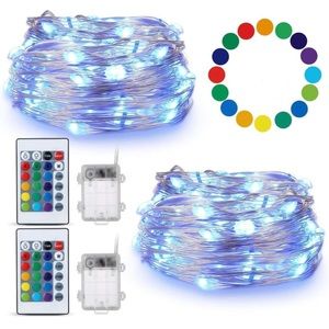 2 packs multicolor fairy string lights